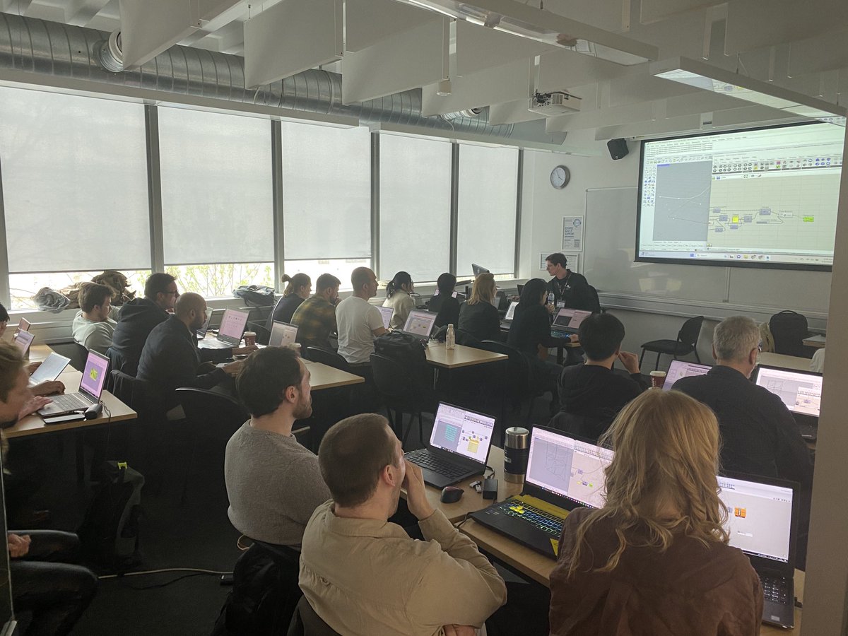 Lucky STF WS Attendees being shown brand new Rhino.Inside.Revit Components/Strategies from Japhy Walton. It’s been the most advanced #RiR workshop from McNeel to date #shapetofabrication following a fab morning from Ivana Petrusevski ⁦<a href="/McNeelEurope/">McNeelEU Rhino3D</a>⁩ ⁦<a href="/SimplyRhino/">Simply Rhino</a>⁩