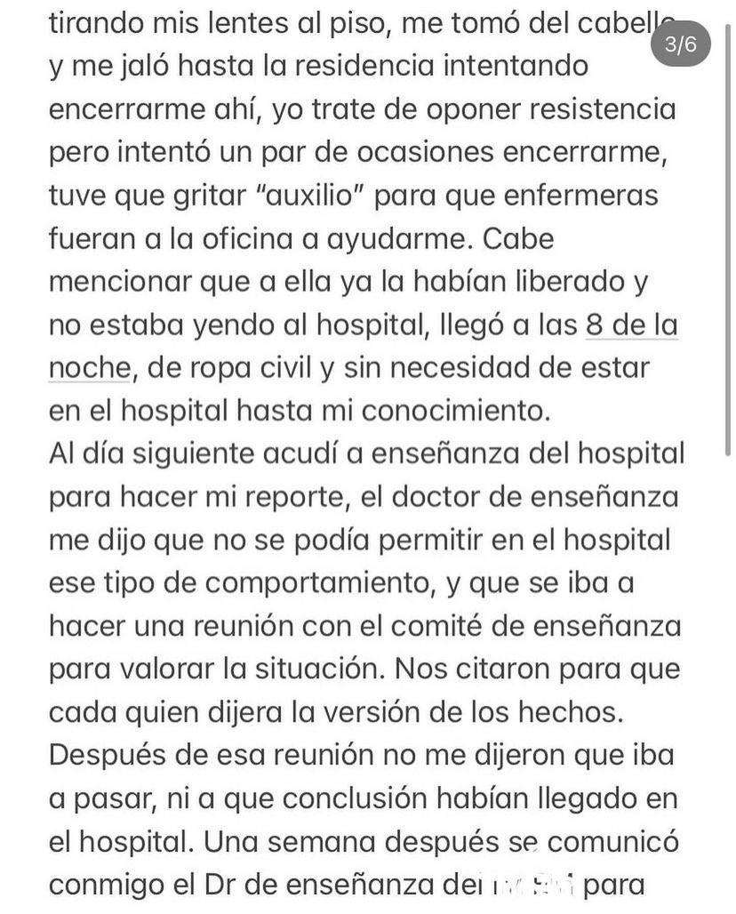 Marsellagoo's tweet photo. ‼️‼️Amigos, mi hermana fue agredida por una R7 dentro de las instalaciones de su hospital, a pesar de ser víctima de esta situación, la corrieron injustificadamente de la residencia de Cirugía Pediátrica. ‼️‼️

LEAN SU HISTORIA Y POR FAVOR COMPARTAN PARA HACER JUSTICIA 🙏🏼 https://t.co/G4UtjAgQeM