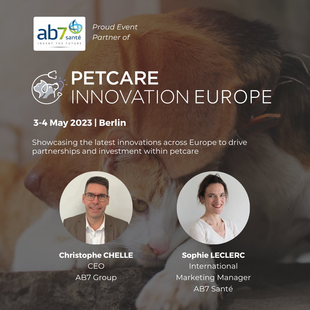 AB7Group's tweet image. We’re excited to be Event Partners for this year’s #PetcareInnovationEurope @AHInnovation  – taking place 3-4 May in Berlin! The event will be showcasing and accelerating disruptive innovation and dig into the latest trends driving the petcare industry forward.

#PCI #PCI2023