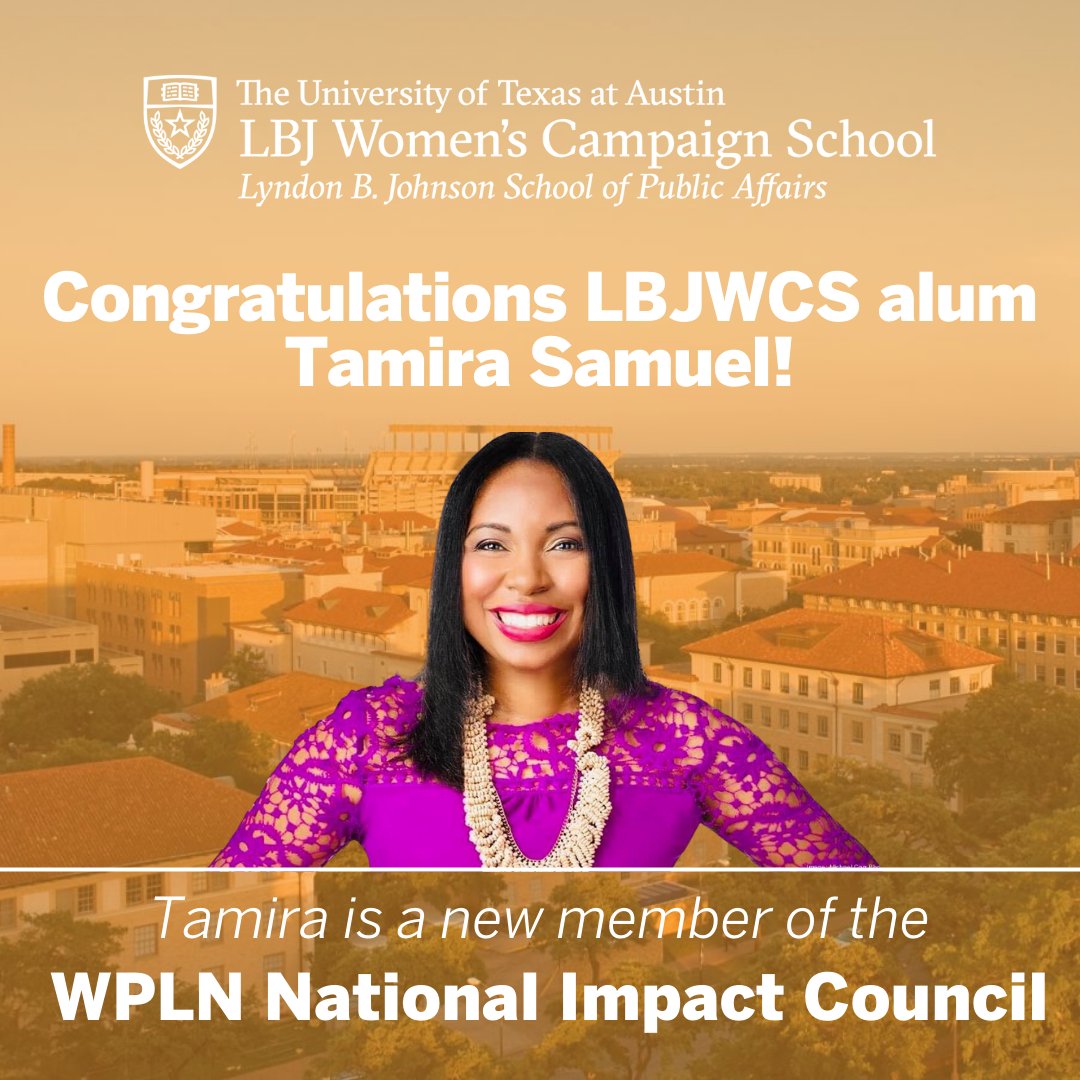LBJWCS's tweet photo. Congratulations to new WPLN National Impact Council Member Tamira Samuel! Tamira is an LBJWCS alum from our 2021 Cohort and the is National Co-Executive Director at The Urban Leaders Fellowship! Thank you Tamira for your leadership and public service! #LBJWCSAlum #wpln https://t.co/zLe58Cy5ae