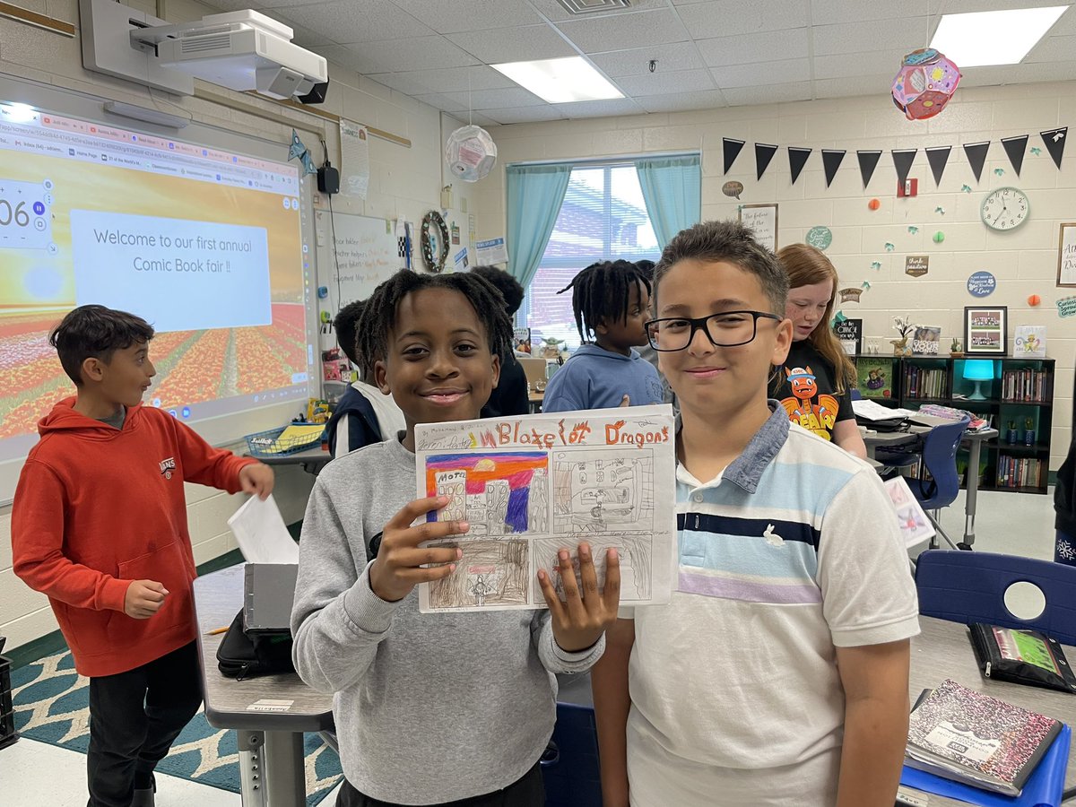 VtaylorPhD's tweet photo. 5th Grade Comic Book Presentations.  Great job!!! @NSESDolphins @SufVAschools https://t.co/PMJh2qb9KU
