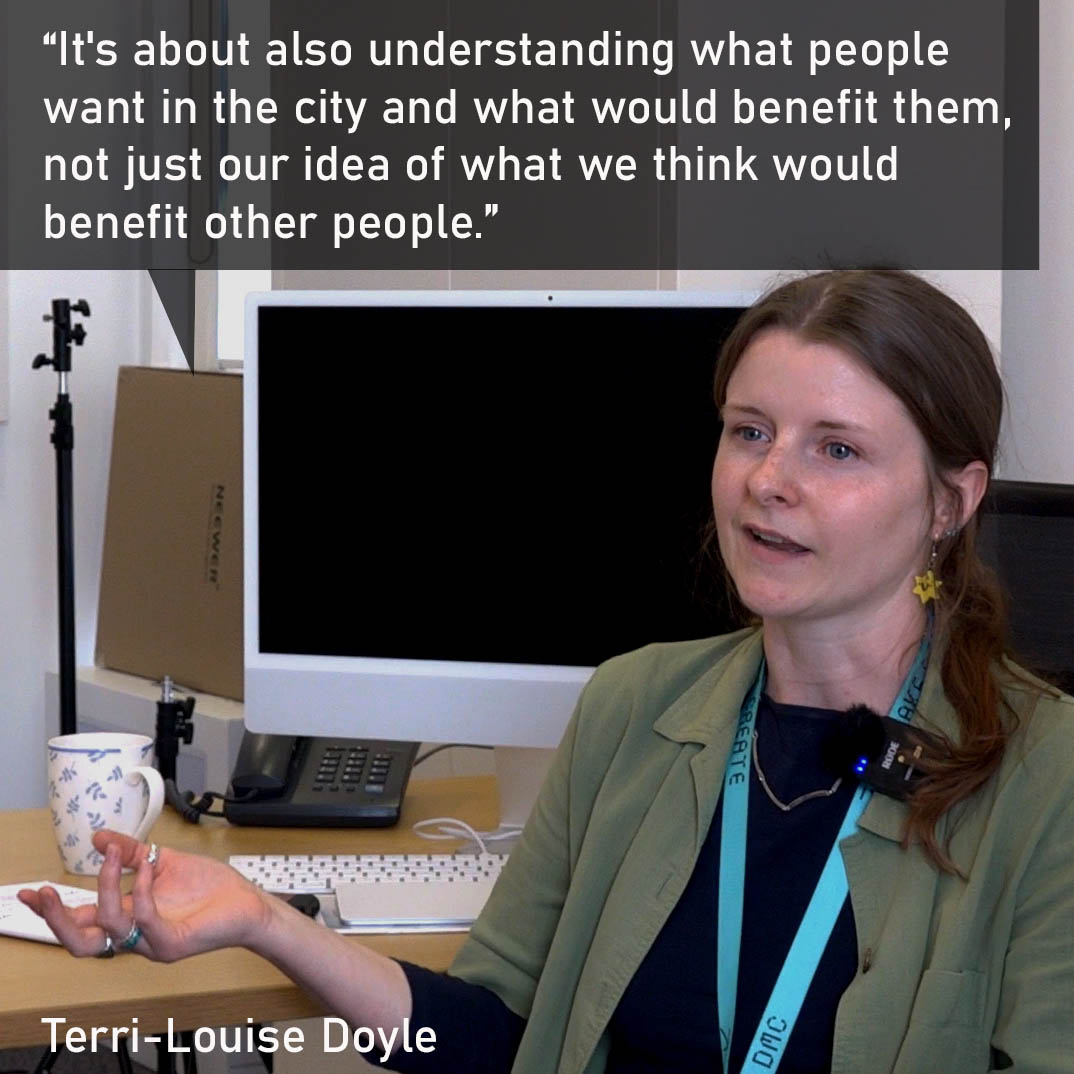 Meet the Steering Group
#2 Terri-Louise Doyle

Terri has a background in architecture and currently works withcommunities &amp; youth groups in a maker space. She is passionate about distributing community wealth  &amp; how architecture plays a part in communities socially.
