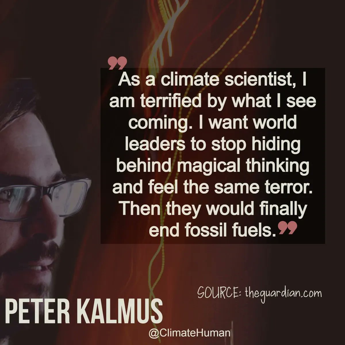 When #Climate scientists are terrified by what they see coming we should be too.  

There is no time to wait. We're in a #climateEmergency. #ActOnClimate 

#climate #energy #renewables #rewilding via <a href="/ClimateHuman/">Peter Kalmus</a>