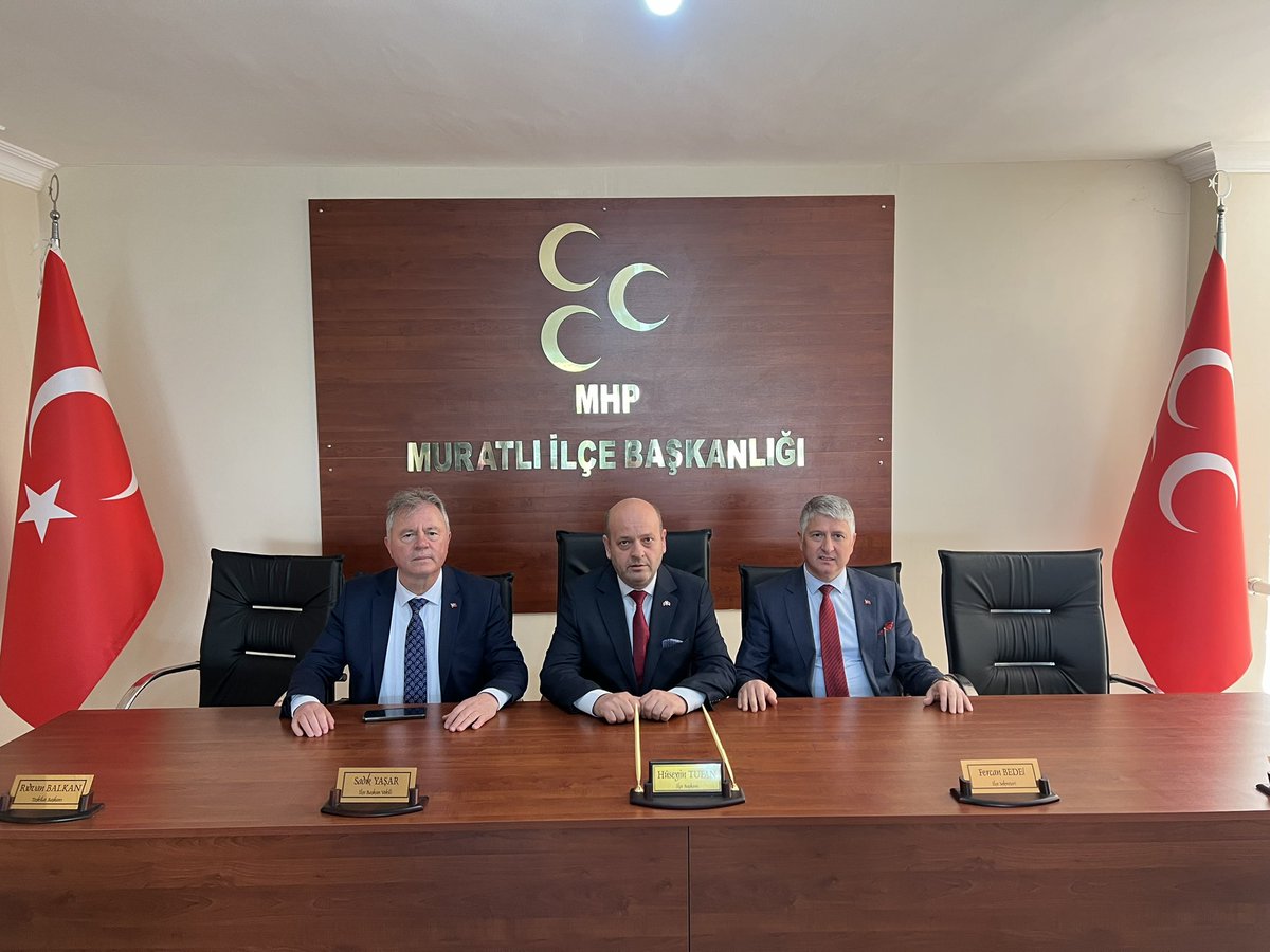 AknYILMAZ4's tweet photo. 📍#MURATLI
MHP Muratlı ilçe başkanımız Hüseyin TUFAN be teşkilat mensuplarınız makamında ilçe başkanımız Ali Atılgan ve teşkilat mensuplarımızla birlikte ziyaret edip Genel konular hakkında istişarelerde bulunduk.
İlgi ve alakasından dolayı teşekkür ederiz. — https://t.co/qaCefLm9Ek