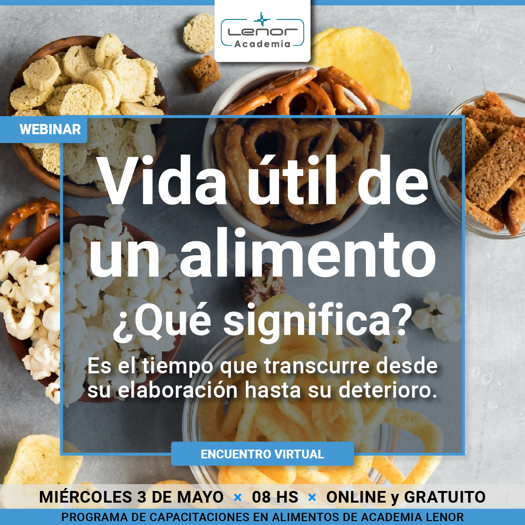 - 𝘄𝗲𝗯𝗶𝗻𝗮𝗿 𝗴𝗿𝗮𝘁𝘂𝗶𝘁𝗼 -
El  3 de mayo un Encuentro Virtual sobre 𝗟𝗮 𝘃𝗶𝗱𝗮 𝘂́𝘁𝗶𝗹 𝗱𝗲 𝗹𝗼𝘀 𝗮𝗹𝗶𝗺𝗲𝗻𝘁𝗼𝘀 🥫🍫🧃⁣
⁣👩‍🔬Orientado a fabricantes de alimentos, diseñadores de productos y responsables de calidad de empresas elaboradoras de alimentos.⁣
