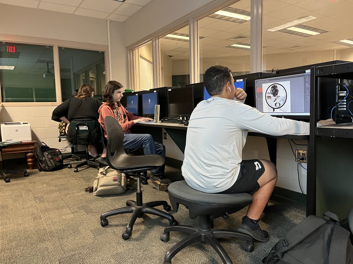 PRHS_Tech's tweet image. Students in Digital Design 1 created a clock face using both ⁦Photoshop⁩ and Illustrator. Students were excited to see their creations implemented in a real world example after I print their design and placed it in an inexpensive wall clock.