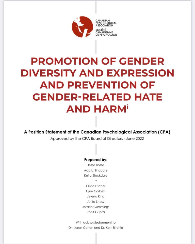 unbcpsychdepar1's tweet photo. Our very own Anita Shaw has published with the CPA once again!

"Promotion of Gender Diversity and Expression and Prevention of Gender-related Hate and Harm"

https://t.co/Ys0yVfjkLy...

Congratulations on another outstanding academic achievement Anita!! https://t.co/ROsFob14AD