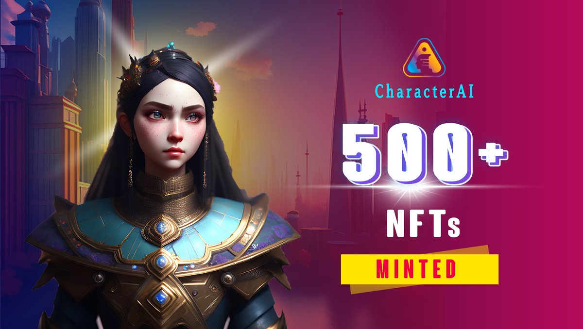 🚀🚀🚀500+ NFTs MINTED in 10 minutes

Mint now: opensea.io/collection/cha…

Don't wait, head over to our website now and start browsing!

#characteraiapp $CHAI #AI #Arbitrum $ARB #NFT
