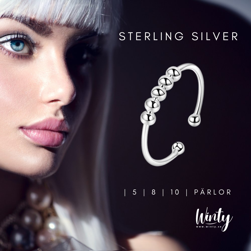 Anti Stress Fidget Ring Sterling Silver S925 (5, 8, 10 pärlor) Högklassig Design. Fri Frakt winty.se/smycken/anti-s……5 Pärlor Art Nr: 3051 | 3052 | 3053 Taggar: #avslappning #antistress #ring #fidget #pärla #stress #silverring #silver #sterling #dam #s925 #stressring #tumring