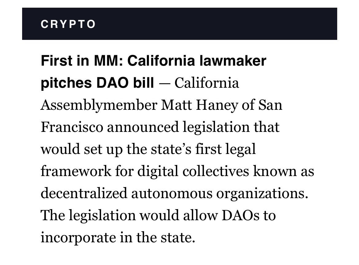 We are entering the next era of the internet,  Whatever you call this new technology—blockchain, web3, or crypto—we know that it’s a big part of the the future of tech and of our economy. It would be devastating to jobs and innovation, and our identity as a state, to lose