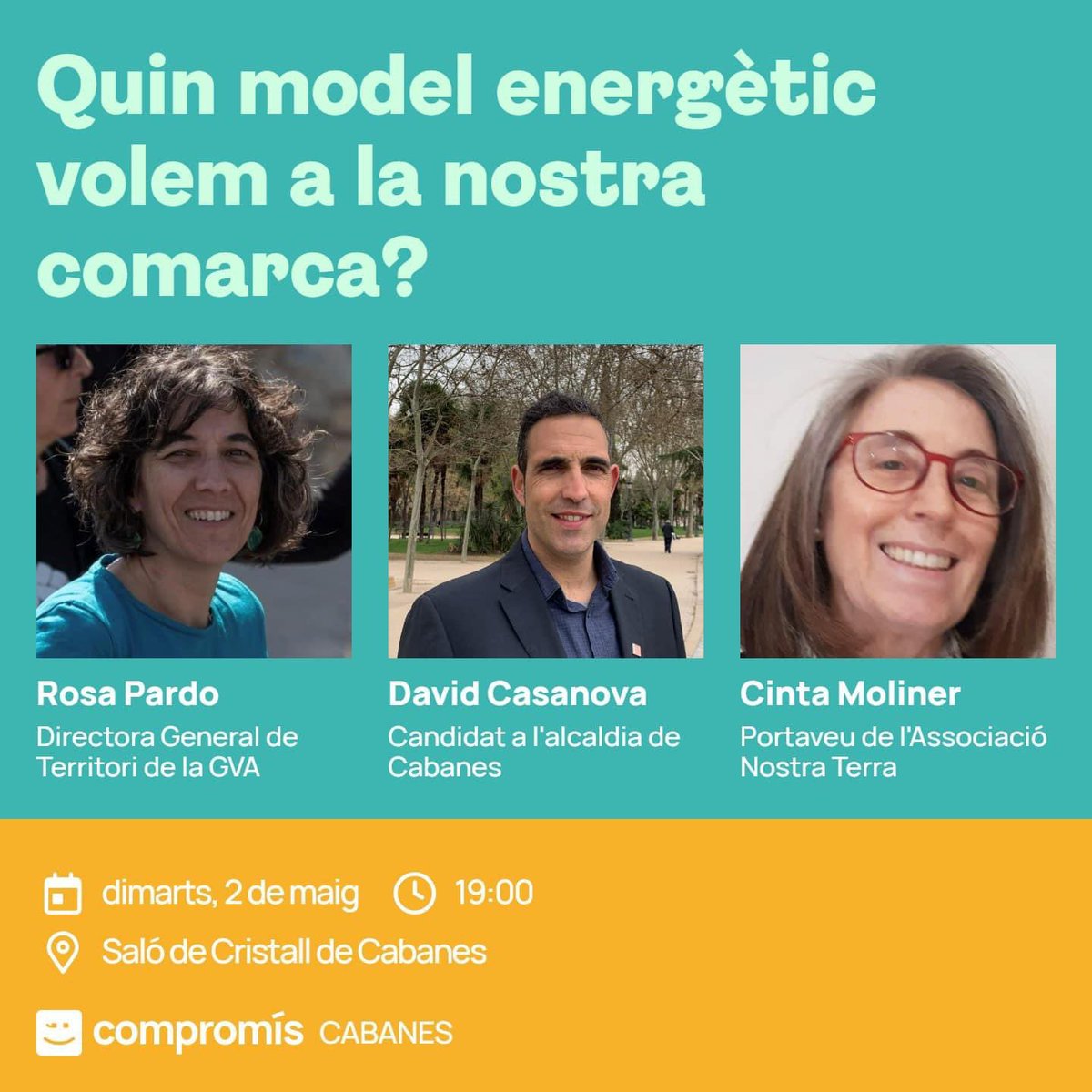 carlesmulet's tweet photo. ☀️800.000 plaques solars entre Cabanes, Vilafamés i Useres? En zona innundable? En zona en plena producció agrícola. Vols llogar o vendre el teu bancal? O no ho vols de cap manera? Dubtes, preguntes i respostes, el dia 2 a Cabanes https://t.co/Q0CBoMNiYD