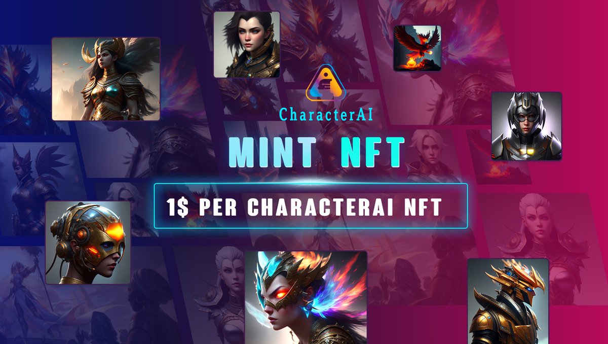 💥With only 1$ you can own CharacterAI NFT!💥

Owning NFT will have many benefits in CharacterAI's ecosystem.

👉Mint now: opensea.io/collection/cha…

#characteraiapp $CHAI #AI #Arbitrum $ARB #NFT