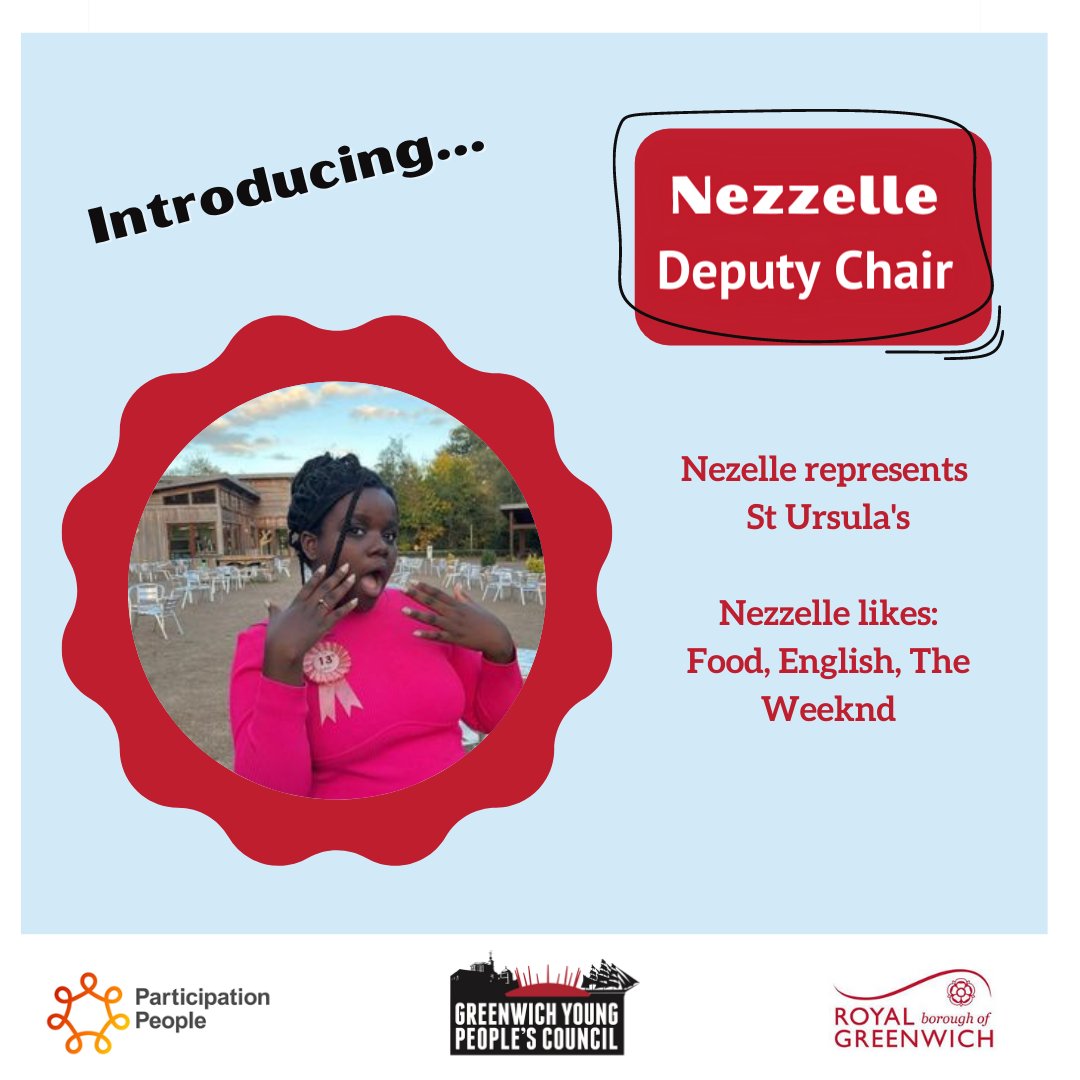 *Drumroll please* 🥁 Introducing Nezzelle - GYPC’s new Deputy Chair! ⭐️ During their induction GYPC elected their leadership team ! 👏 GYPC are working hard on the Greenwich Youth Census - a survey to get young people’s voices listened to and acted on - look out! 👀