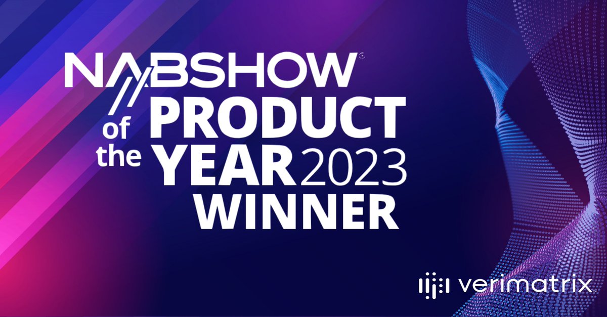 VerimatrixInc's tweet photo. Exciting News!
Streamkeeper wins the 2023 NAB Product of the Year Award for AI/Machine Learning!
Read the full press release here: https://t.co/uFyMQhGz7Z
#VMXPR #pressrelease #VMXatNAB #streamkeeper #nab2023 #nabshow #award https://t.co/YvTEzuFt1Q
