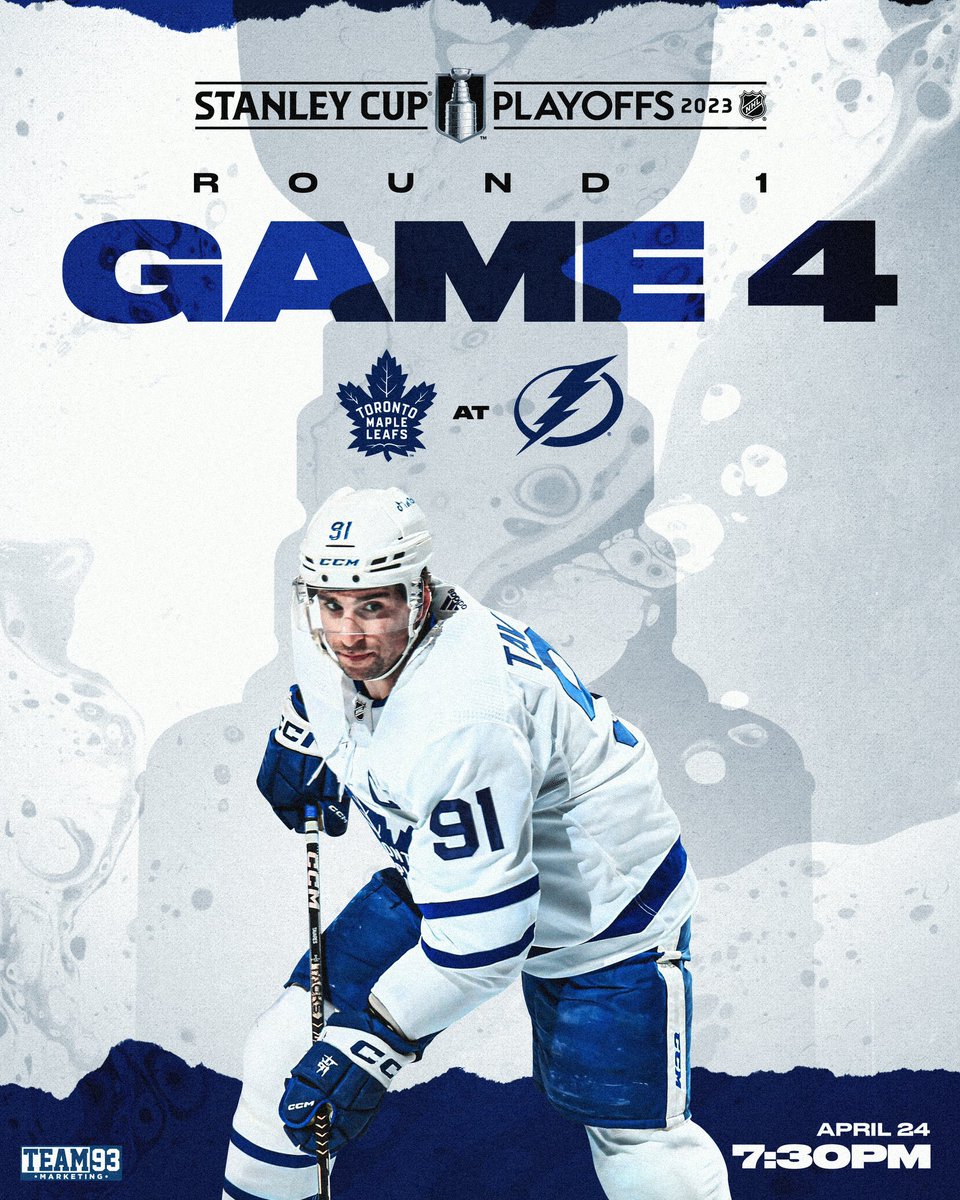 Tonight is GAME 4! A big one for the boys, let’s tag them in all your posts and let them know we’re behind them. Get loud Toronto!

#stanleycup #stanleycupplayoffs #goleafsgo #leafsforever