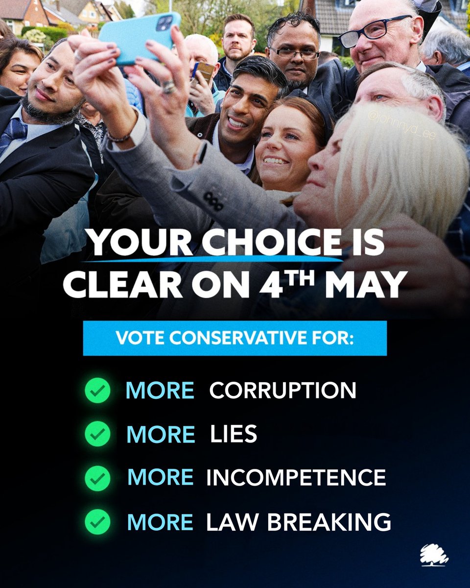A vote for the @Conservatives on May 4th is a vote for........

#ToriesUnfitToGovern #ToriesMustGo #ToriesDeletingTory #ToriesDecimatingOurCountry #ToryIncompetence #ToryCorruption #ToryGaslighting 
#LocalElections #GTTO #GTTONow