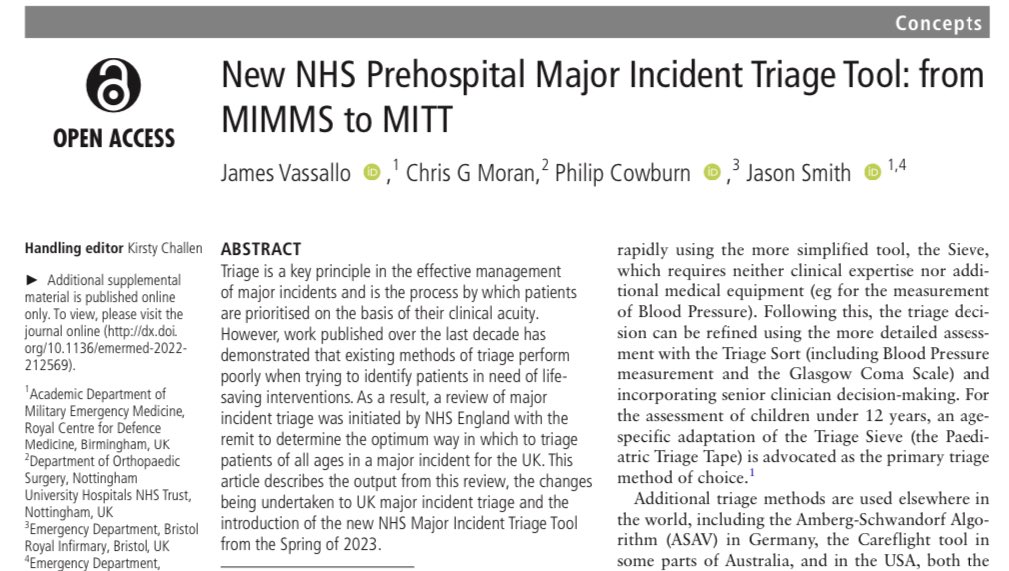 Caroline Leech (@leechcaroline) on Twitter photo Open access EMJ article on the changes to form MITT:
emj.bmj.com/content/emerme…
<a href="/JamieVassallo/">J</a> <a href="/DefProfEM/">Ed Barnard</a> <a href="/EmergencyMedBMJ/">Emergency Medicine Journal</a> Open access EMJ article on the changes to form MITT:
emj.bmj.com/content/emerme…
<a href="/JamieVassallo/">J</a> <a href="/DefProfEM/">Ed Barnard</a> <a href="/EmergencyMedBMJ/">Emergency Medicine Journal</a>