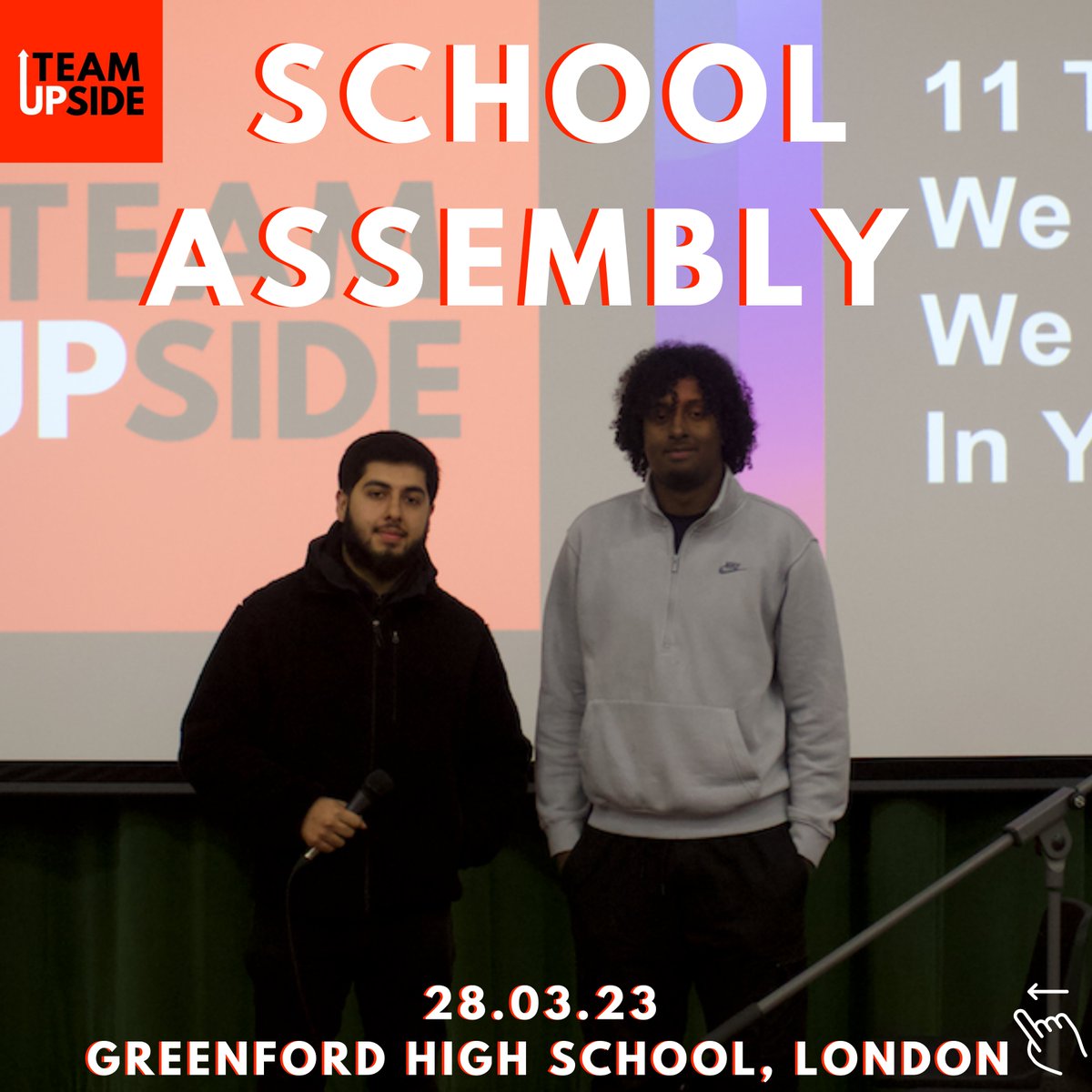 Team_UPside's tweet image. Last month, Team UPside delivered an assembly to Greenford High School.

Our volunteer and current LSE Economics undergrad, Muhsin, presented on “11 Things We Wish We Knew in Year 11.”

If you would like us to speak at your school, please contact us at teamupside19@gmail.com