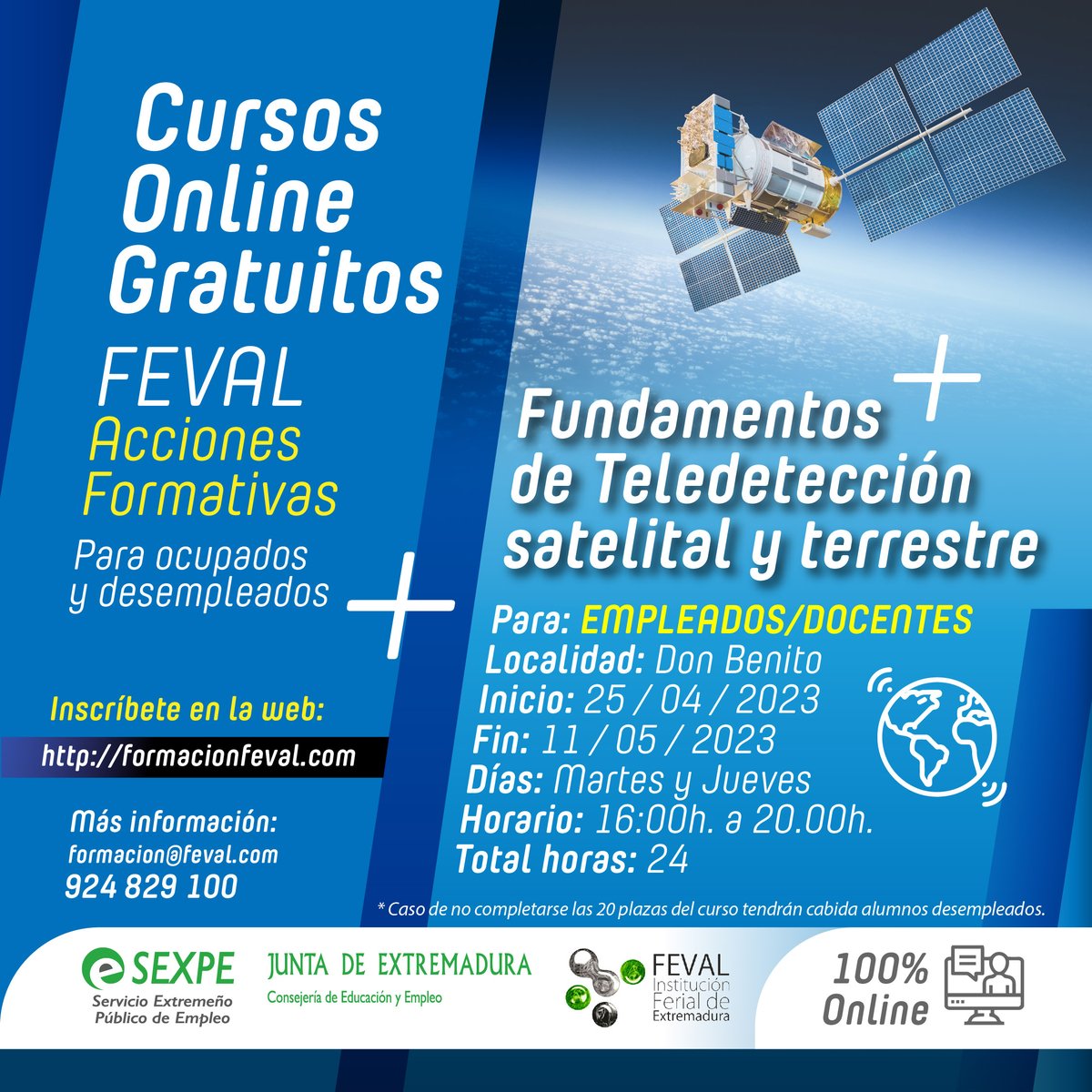 CentroFeval's tweet photo. NUEVOS CURSOS
🟢Fundamentos de Teledetección y Fotogrametría+ Práctica con drones aplicado a Agricultura 4.0
➕INFO E INSCRIPCIONES https://t.co/jmrYZCfX6y
🟢  Fundamentos de Teledetección satelital y terrestre
➕INFO E INSCRIPCIONES: https://t.co/kSLFL14RuY
#cursos #Extremadura https://t.co/H1ir3cPnrZ
