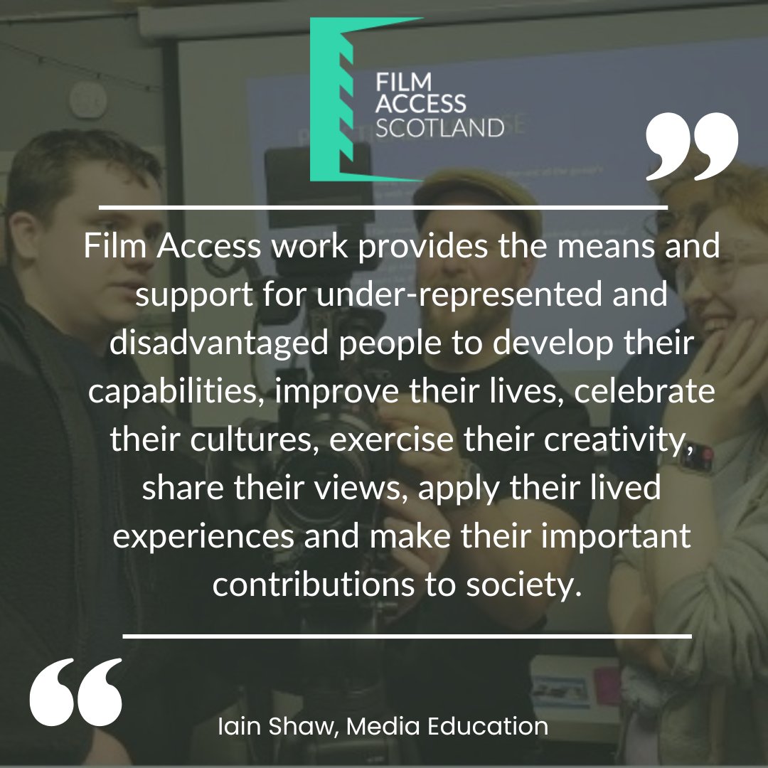 Film Access Scotland champions the vital work of members to ensure its impact is recognised and valued by policy makers, funders and organisations working in overlapping sectors. 

Find out more: filmaccess.scot

<a href="/screenscots/">Screen Scotland</a>