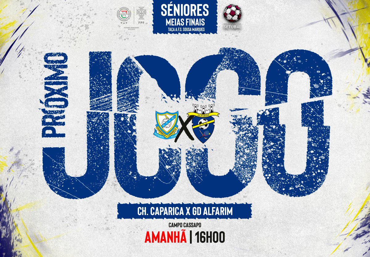 gdalfarim's tweet photo. 𝗙𝗨𝗧𝗘𝗕𝗢𝗟 𝗦𝗘́𝗡𝗜𝗢𝗥

Amanhã é dia de 𝗳𝗲𝘀𝘁𝗮 𝗱𝗮 𝘁𝗮𝗰̧𝗮! Vem apoiar a nossa equipa 𝗥𝗨𝗠𝗢 𝗔̀ 𝗙𝗜𝗡𝗔𝗟!

Às 16H no Campo Cassapo na Charneca Caparica!

#NOALFARIMTODOSCONTAM
#alfarim #meco #sesimbra #territorioarrabida #yessesimbra https://t.co/zBIlSkhTta