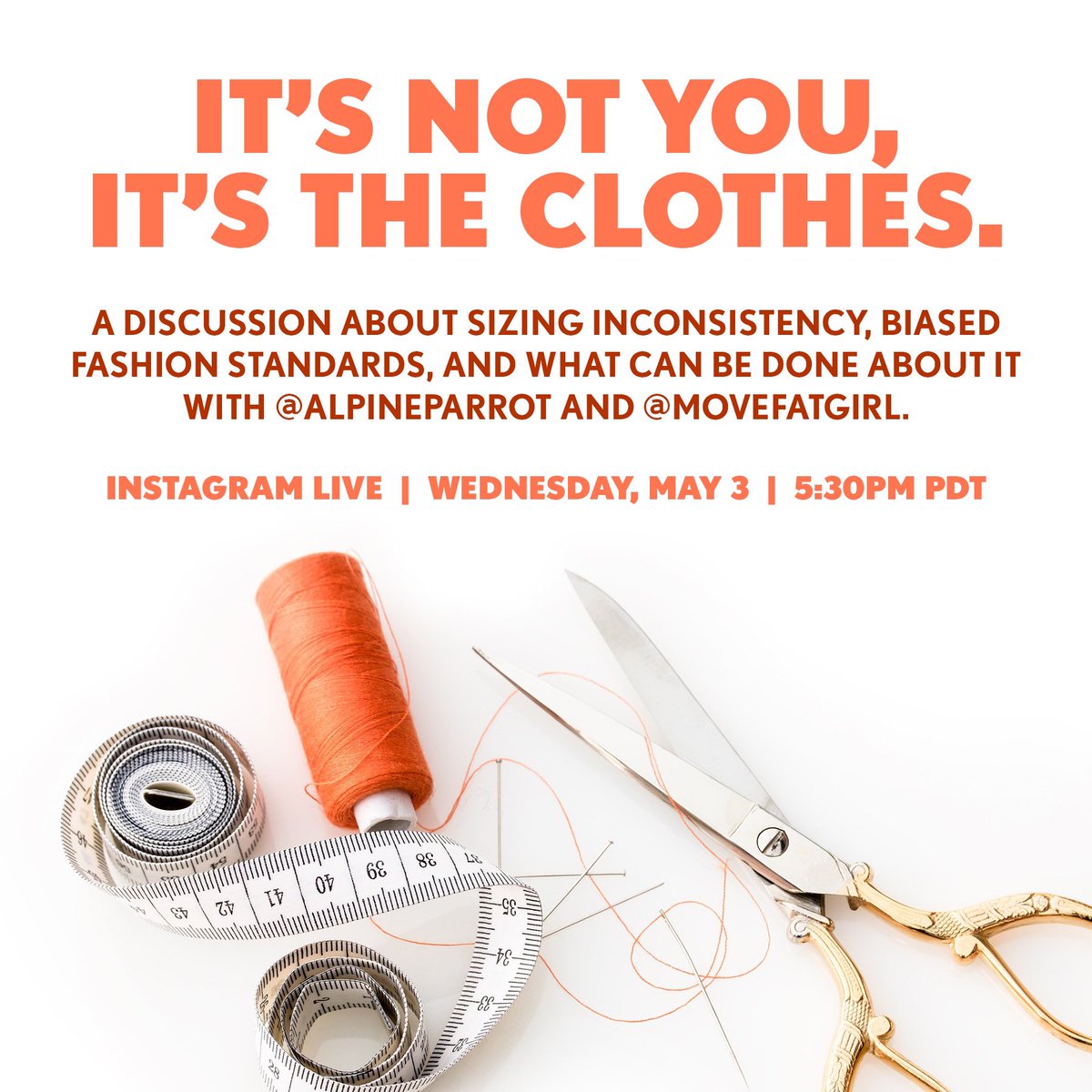 Here’s another fun thing I’m doing. 

Come hang out with <a href="/alpineparrot/">Alpine Parrot</a> and I on Instagram to chat about sizing inconsistency, biased fashion standards, and what cabbie done about it.