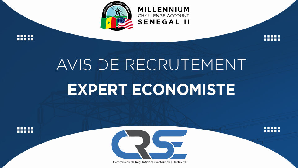MCA_Senegal_II's tweet photo. Le Millennium Challenge Account-Sénégal II (#MCASénégal2) porte à votre attention la présente opportunité de recrutement, publiée par la Commission de Régulation du Secteur de l'Electricité.

👉 https://t.co/C9mXvVO1ht

#MCA #CRSE #recrutement #électricité #SenegalPowerCompact https://t.co/AWr4SiMpCD
