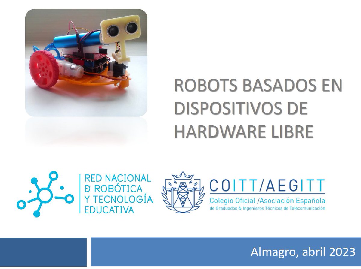 anelfernando's tweet image. En el #TelecoSmartDay hablando de #Robots de #Hardware libre, como los basados en @arduino  : @escornabot @mClonRobot  @OttoDIY @masaylo 
Organizado de manera espectacular por @COITT_CLM en el Parador de Almagro. Un lujo participar y disfrutar de todas las actividades.