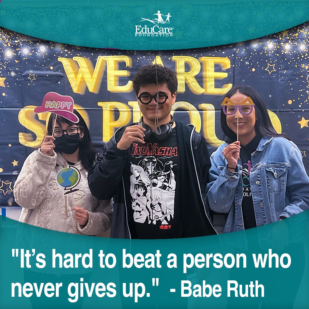 educare_fdn's tweet photo. “It’s hard to beat a person who never gives up.” —Babe Ruth
#BabeRuth #Heartset #MotivationalMonday #SEL https://t.co/JleMhtsErl
