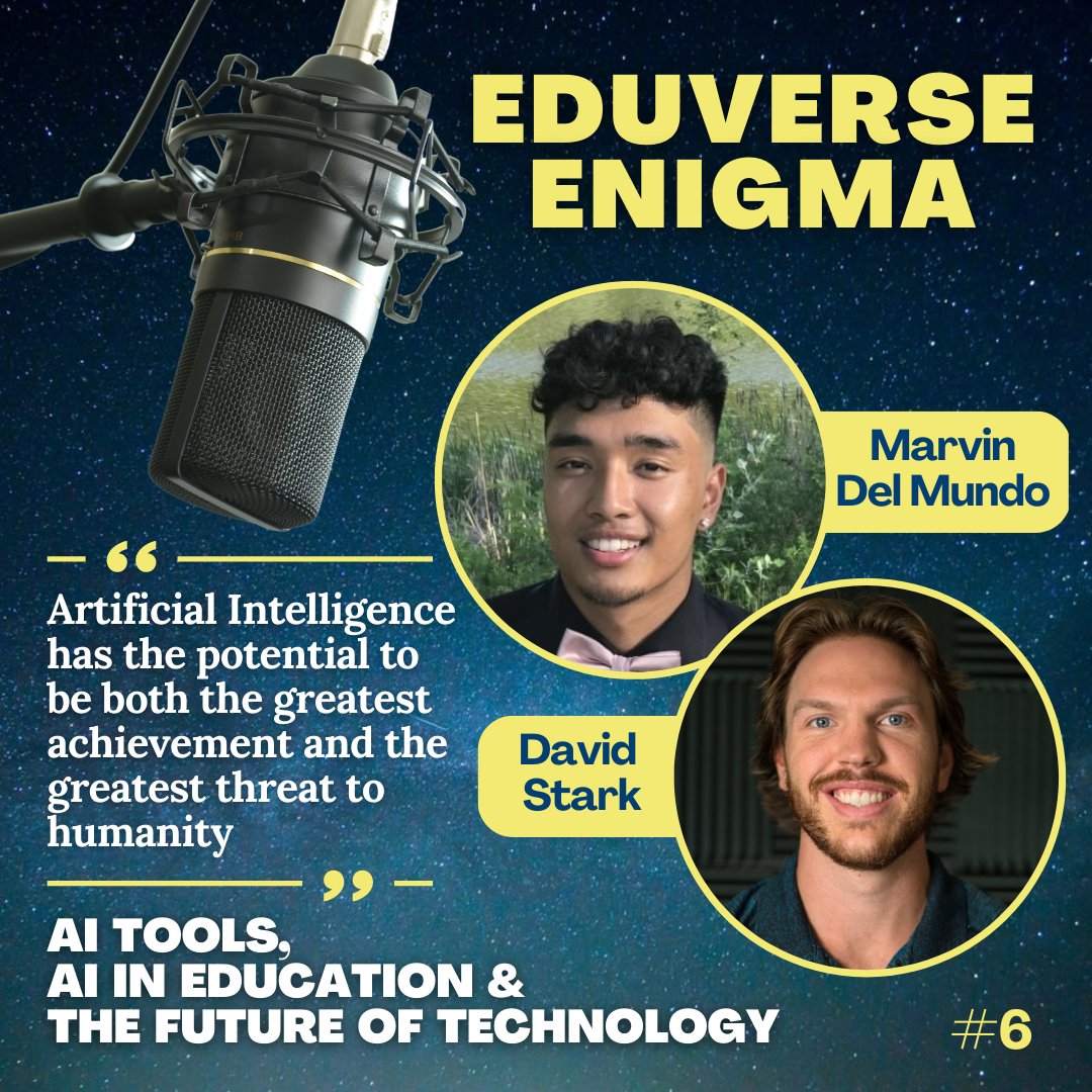 XpertVR's tweet image. The 6th episode of The Eduverse Enigma podcast is almost here! 🎙️
Tune in this Wednesday, April 26th, to catch this thrilling conversation with XpertVR's very own, David Stark and Marvin Del Mundo. You won't want to miss this episode 🎧
#podcast #education #technology #ai
