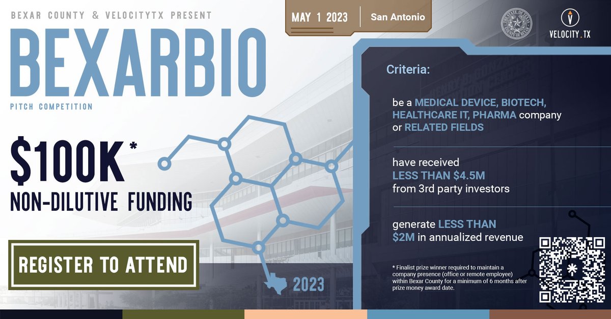 The BexarBio Pitch Competiton is only one week away! Don't miss out on the chance to watch four biomedical startups compete for 100k in non-dilutive funding!

🌟Register Now!  loom.ly/XmGvtCo