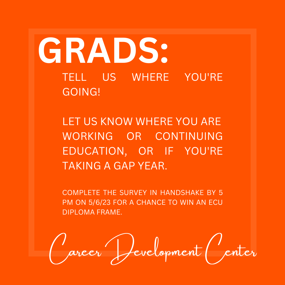HireATiger's tweet photo. FDS/Grad Giveaway! This survey is a nationwide survey of recent grads - help us show how great an ECU degree can be by sharing if you're working or continuing education.
All December 2022, May 2023 and Summer 2023 Grads can complete their survey at this time! @ECUTigerUpdates https://t.co/kJ7bTlRThf