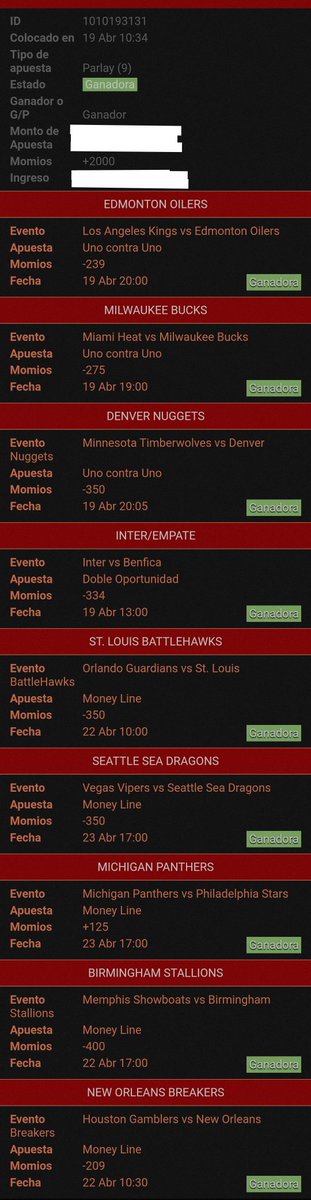 MiguelA77449959's tweet photo. ODDS de la semana! Nuestra especialidad, Futbol Americano nos está dando buenos resultados😎👌‼️ #ParleySoñador
#XFL #USFL2023 #NBAparley #MLBML #NBAspreads #NBAodds #XFLodds #USFLodds #NHL #NHLplayoffs #NBAPlayoffs
#OddsUEFA #UEFAodds https://t.co/C4DXzy2rfA