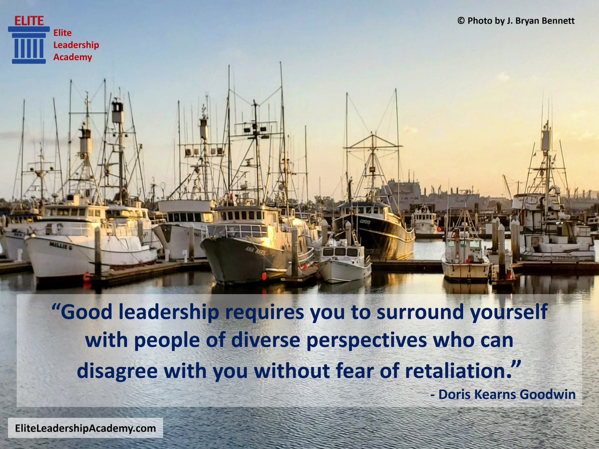 jbryanbennett's tweet photo. MONDAY #LEADERSHIP #MOTIVATION: 
“Good leadership requires you to surround yourself with people of diverse perspectives who can disagree with you without fear of retaliation.”
- Doris Kearns Goodwin

#diverseperspectives #MondayMotivation #inspiration #management #humanresources https://t.co/fDKKdOLCxs