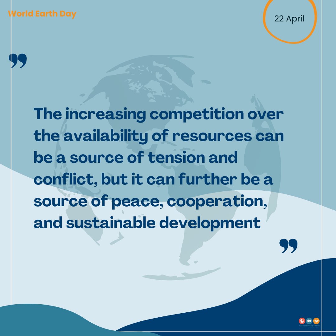 For #earthday2023🌏 , YPI wants to emphasize the increasing importance of the role of water in peace&amp;conflict. Water can be a trigger of conflict, it could serve as a weapon in conflict &amp; could be a casualty of wars youthpeaceinitiative.net/news/earth-day…