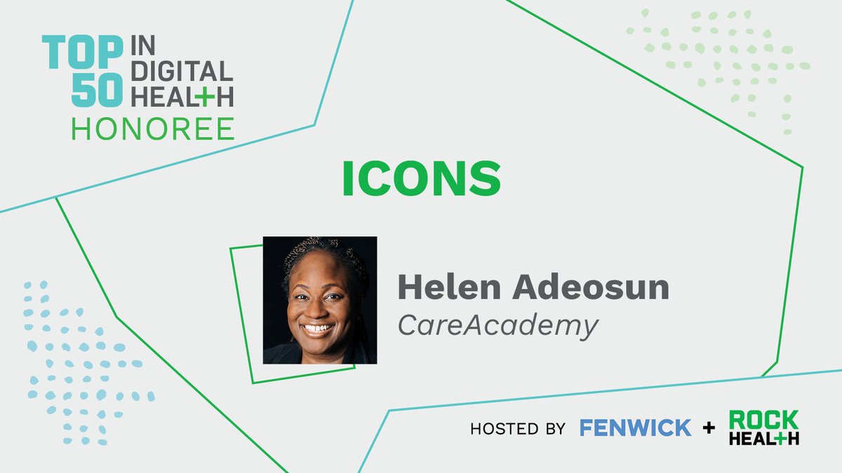 We are excited to share that @careacademyco Founder and CEO @hadeosun has been recognized as a Top 50 in Digital Health Icons honoree! Thank you to @Rock_Health for the recognition, and congratulations to all of the Top 50 honorees! hubs.li/Q01MxLf50 #Top50inDigitalHealth