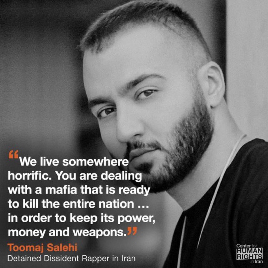 No artist belongs in solitary confinement, tortured for months on end, for standing up for his people.

Toomaj Salehi has committed no crime. He should be freed. 

FREE TOOMAJ.