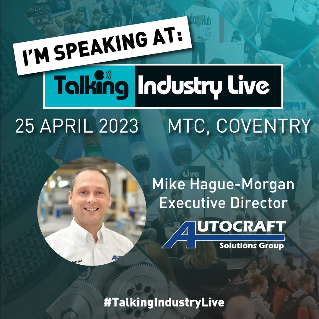 Last chance to get your FREE tickets to #TalkingIndustryLive at the #MTC in Coventry tomorrow! Our <a href="/MikeHagueMorgan/">Michael Hague-Morgan</a> is speaking in the Keynote Address at 9:30am. Register NOW at: talkingindustry.org/talking-indust…