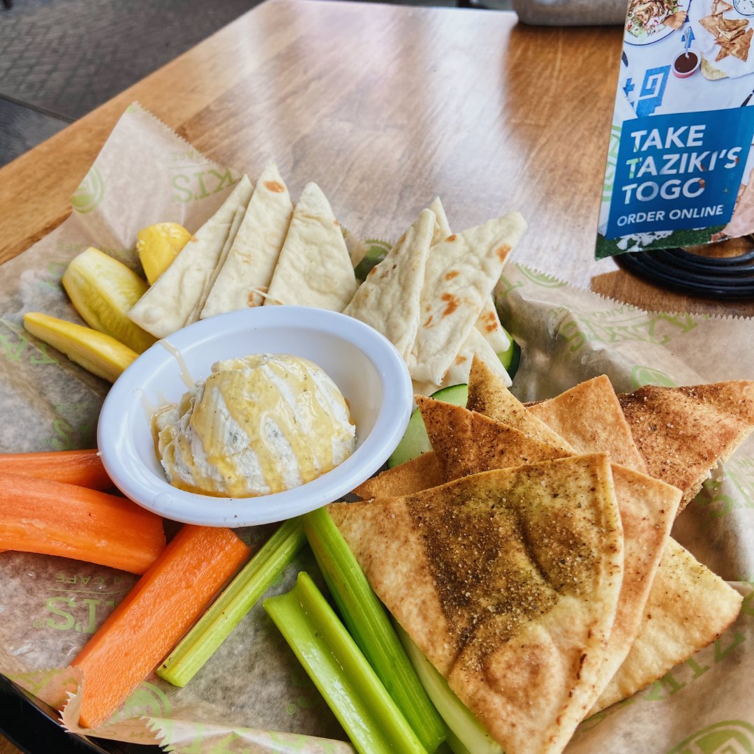 It's Menu Spotlight Monday 🤩 This week we are highlighting our made from scratch whipped feta dip. Topped with delicious honey and served with an array of pita and veggies, this appetizer is a must-have with any meal 🤤