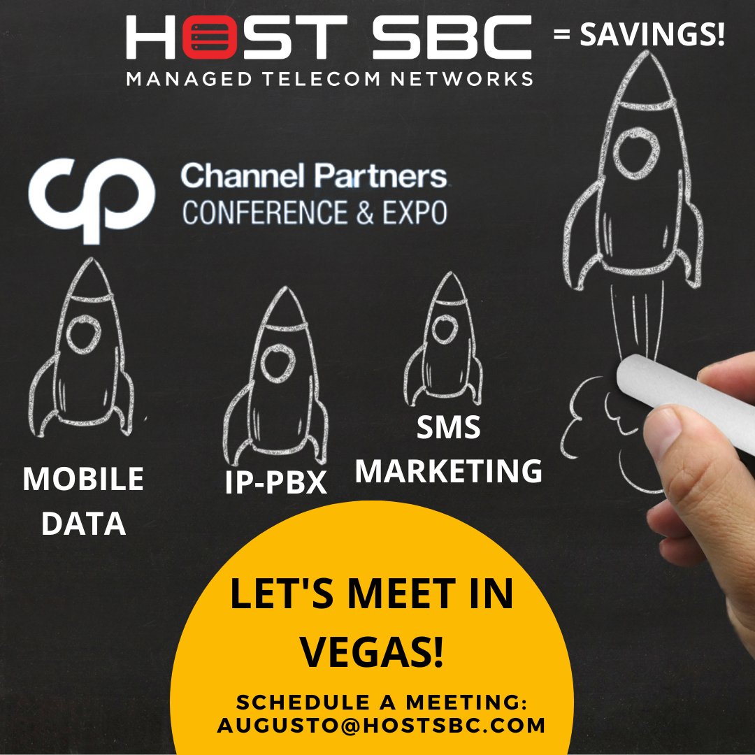 AugustoJQuin's tweet image. We&apos;re a week away from Channel Partners Events and we&apos;re READY to roll in Vegas. Let&apos;s meet and discuss how offloading some of your products/services to Host SBC can put money back in you pocket immediately.

#telecom #voipsolutions #voip #channelpartners #siptrunking #ippbx