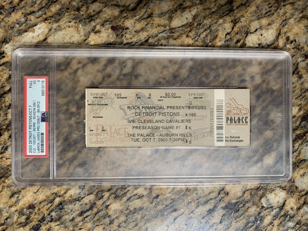 ArgyledPlaschke's tweet image. Would really like to get this moved today.

LeBron James Pro Debut Full Ticket PSA 3. Any ReTweets are appreciated.

$1,500 or best offer. Delivered with tracking.