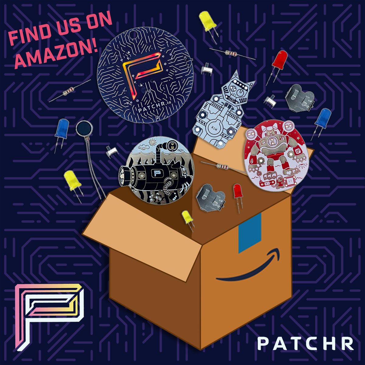 This just in, we're on Amazon! You can now find everything you need to assemble your own printed circuit boards on our #Amazon store! As always, these kits come with our step by step lessons to teach you the fundamentals as you get hands-on with #electronics and #soldering!
