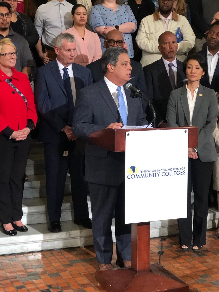 ConnectWCCC's tweet image. We are proud to participate in the annual Lobby Day event today in Harrisburg, advocating for community college funding to benefit students statewide! At the podium: @prezwccc @Senatorcosta @RepMcClinton @LehighCarbonCC student Emma Hope. #FundCommColl #PACommColl #PACCC