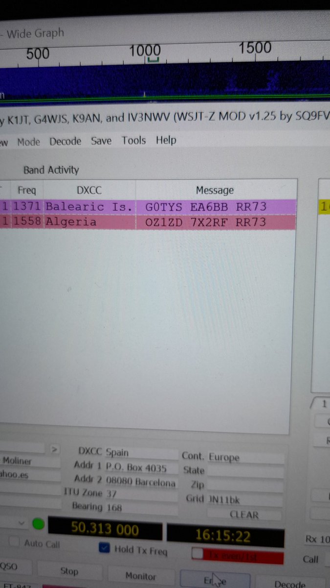 M0NPT's tweet image. 7X2RF is on 6m if anyone needs Algeria. Received in IO92KX #hamr #MagicBand