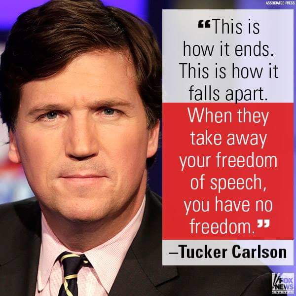 FOX News can go to Hell  ! First Dan now Tucker, wow the commie bastards are trying anything to silence people who speak Truth  ! 
🤬