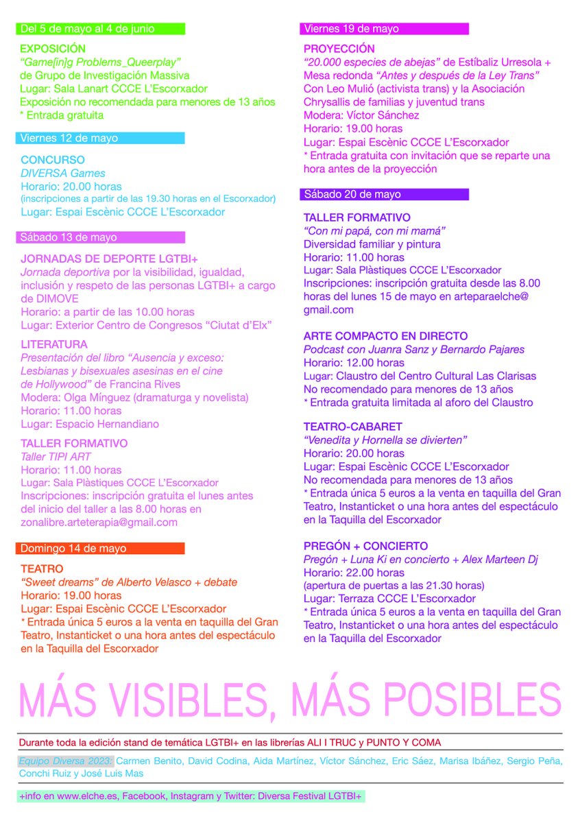 🏳️‍🌈DIVERSA 2023🏳️‍🌈

Heu vist ja la nova programació? 👁️❤️‍🔥👇🏻

· · · 

🏳️‍🌈DIVERSA 2023🏳️‍🌈

¿Habéis visto ya la nueva programación?  👁️❤️‍🔥👇🏻