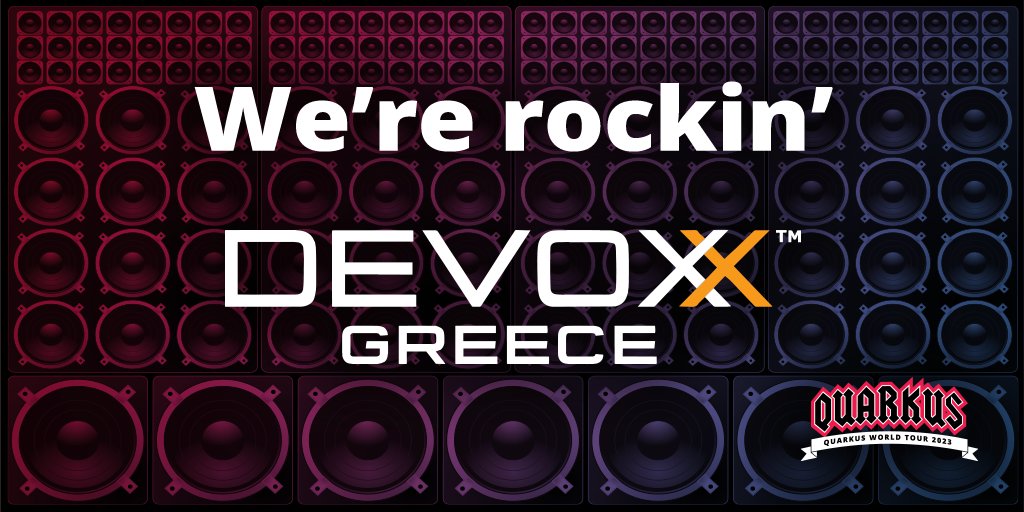 QuarkusIO's tweet image. Quarkus is rocking Devoxx Greece!
github.com/quarkusio/quar…
#quarkusworldtour #kubernetesnativejava #devoxxgreece