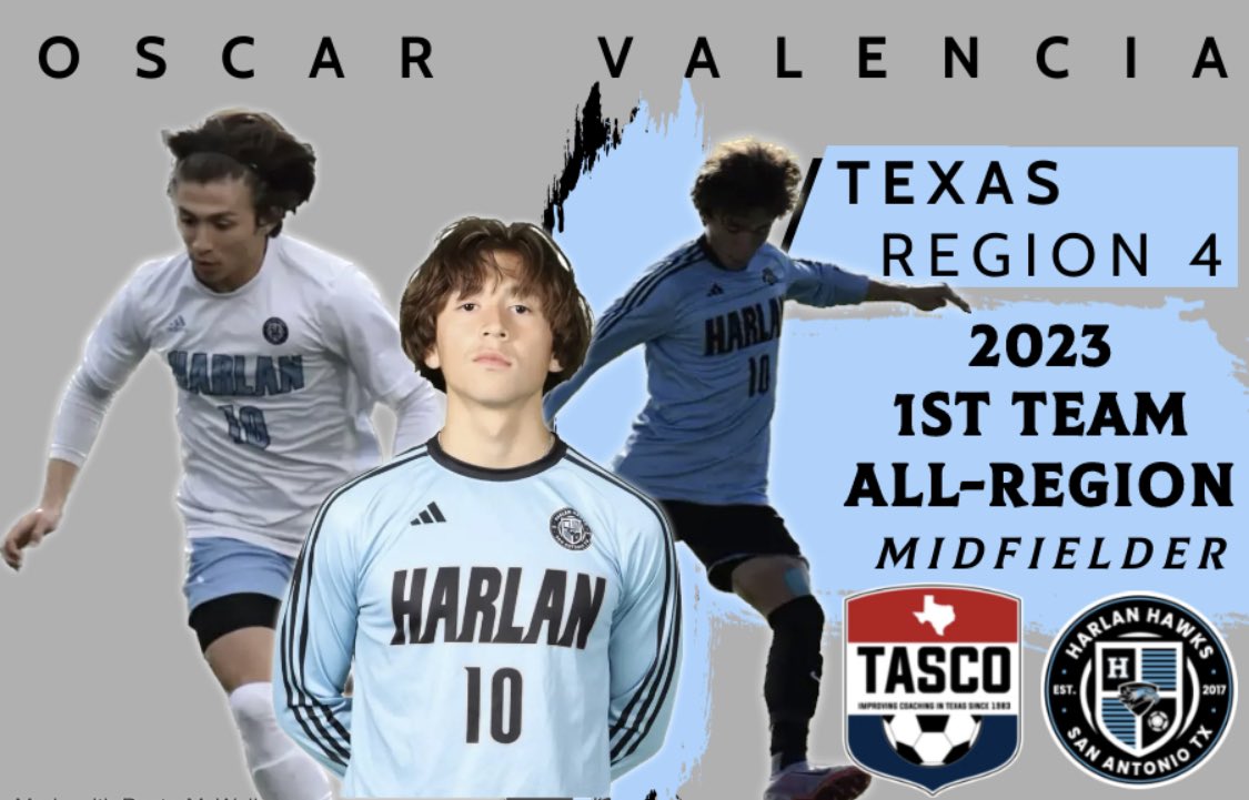 Congratulations to these young men on making the 2023 <a href="/tascosoccer/">TASCO</a>  
All-State &amp; All-Region Teams!!!⚽️

#HawkYeah 

<a href="/NISDHarlan/">Harlan High School</a> <a href="/NISD_Athletics/">NISD_Athletics</a> <a href="/NISD/">Northside ISD</a> <a href="/6a_28/">SA High School & Club Soccer</a> <a href="/Soy_SAF/">SOY SAN ANTONIO FÚTB⚽️L</a> <a href="/SATXSoccer/">S.A. Soccer ⚽🎥🎙️</a> <a href="/50_50Pod/">The 50/50 Podcast ⚽️🎙</a> <a href="/hinojosa_david/">David Hinojosa</a> <a href="/sa_terrence1/">SA_terrence1</a> <a href="/Dominicpena00/">Dominic_Pena</a> <a href="/oscarvalencia_1/">oscar valencia</a> <a href="/SamAllen06/">Samuel Allen</a>