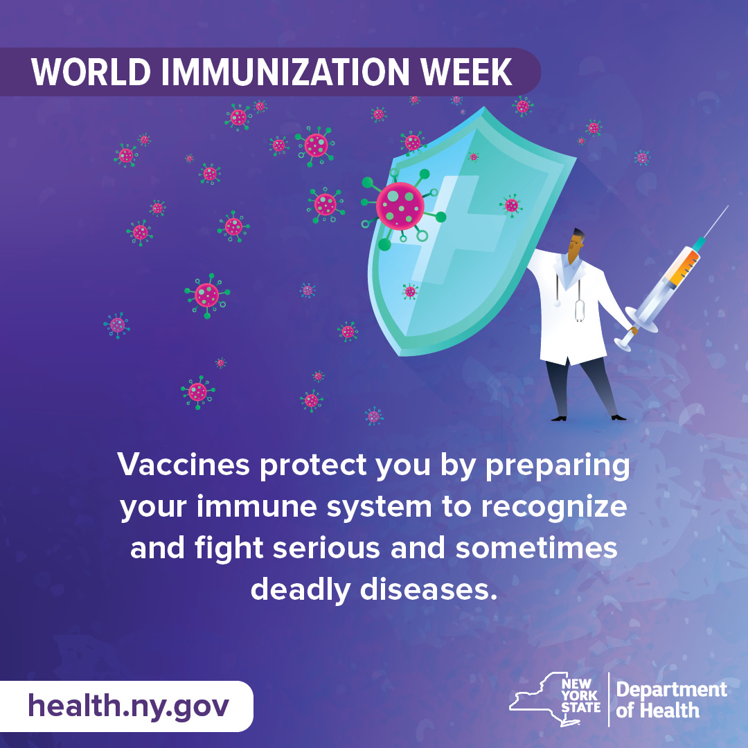 HealthNYGov's tweet image. Vaccines are one of the great public health achievements. Thanks to vaccines, serious and often fatal diseases like polio, that were once common, are now only distant memories for most Americans. Get the facts about vaccines. #WIW health.ny.gov/prevention/imm…