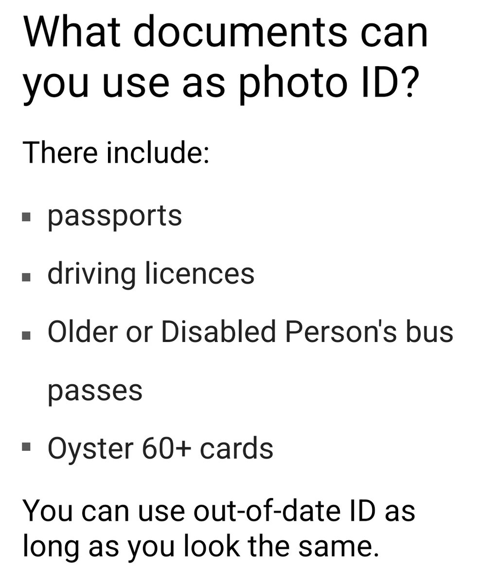 SunderlandLolly's tweet photo. IMPORTANT: Not sure if people know "you can use out-of-date ID as long as you look the same".
#VotingID #VoteID #VoterID
https://t.co/ZJ9287llvE https://t.co/4OsagUYNex